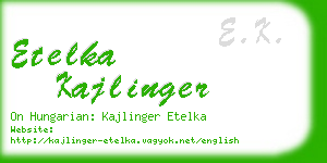 etelka kajlinger business card